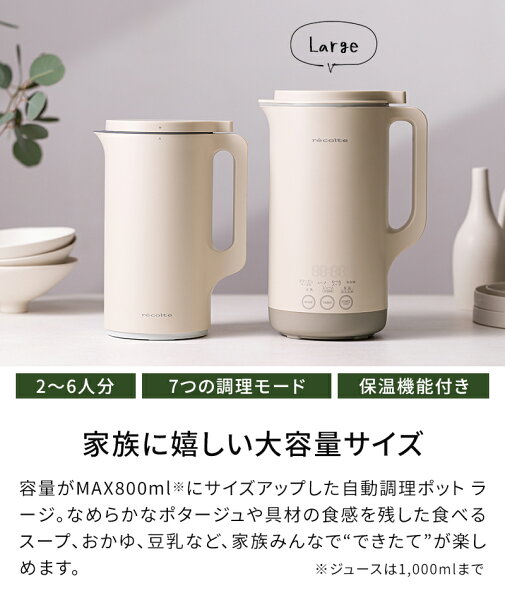 レコルト 自動調理ポット ラージで野菜スープを作るイメージ
